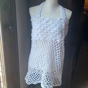 White swim cover up size Large